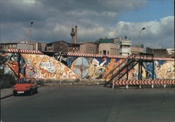 Berlin Wall at Luckauer Straße with East Berlin TV Tower Postcard