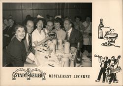 Restaurant Lucerne Stadtkeller Party Scene Postcard