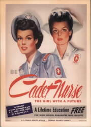 Be a Cadet Nurse - The Girl With a Future Postcard