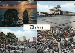 Beirut, Lebanon - Pigeon Rocks, Airport, City Center Postcard