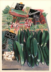 Concombre, Rhubarb, Onions and Garlic Postcard