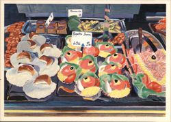 Coquilles, Display of Prepared Foods Postcard