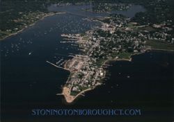 Aerial View of Stonington, Connecticut Postcard