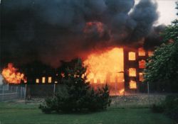 Burning Factory, Stonington, Connecticut Postcard