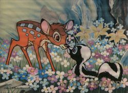 Bambi and Flower Postcard