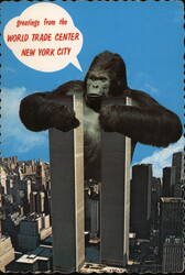 King Kong Greetings from the World Trade Center New York City Postcard