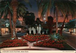 Fashionable Lincoln Road Mall, Miami Beach at Night Postcard