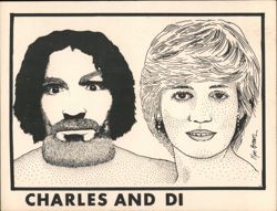 Charles and Di Caricature Postcard