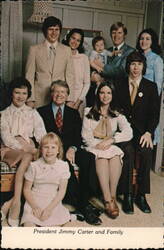 President Jimmy Carter and Family Postcard