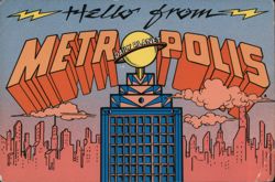 Hello from Metropolis, Daily Planet Building Postcard