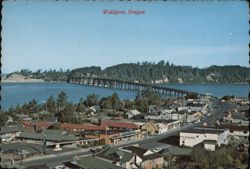 Waldport, Oregon with Alsea Bay Bridge Postcard