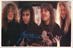 Metallica Band Portrait, Chrome Postcard Postcard