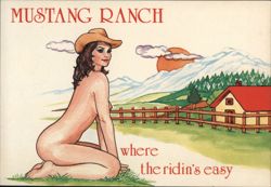 Mustang Ranch Brothel - Where the Ridin's Easy Postcard