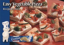 Easy Vegetable Pizza Recipe with Pillsbury Crescent Rolls Postcard