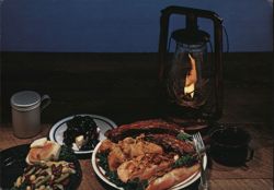 Alaska Salmon Bake, Alaskanland Park, Fairbanks Postcard