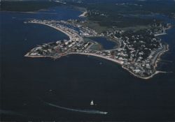 Aerial View of Point Spa, Groton Long Point Postcard