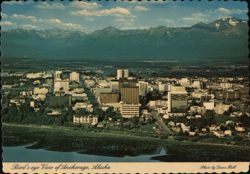 Bird's-eye View of Anchorage, Alaska Postcard