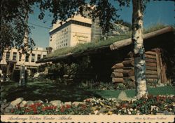 Anchorage Visitors Center Log Cabin Postcard