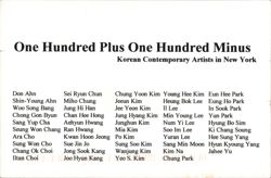 One Hundred Plus One Hundred Minus - Korean Contemporary Artists Postcard