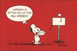 Snoopy: Happiness Is Getting Mail At Your New Address Postcard