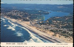 Aerial View of Devils Lake and the Oregon Coast Postcard