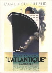 L'AMERIQUE DU SUD, L'ATLANTIQUE Paquebot (40,000 T.) 1983 Postcard