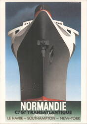 SS Normandie Ocean Liner, French Line 1983 Postcard