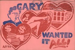 Gary Hart Wanted It All - Political Satire Postcard