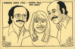 Peter, Paul and Mary Singing Since 1962 Postcard