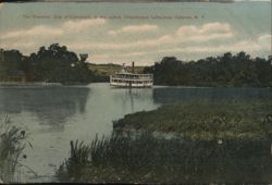 Steamer City of Cleveland, Chautauqua Lake outlet, near Celoron, NY Postcard