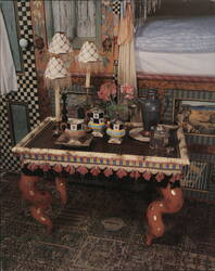 Romany Caravan Tinted Tea Table Postcard