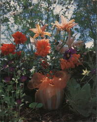 Glass Court Jester Vase with Organza Ribbon Postcard