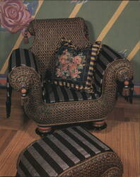 Rattan Empire Chair and Ottoman Postcard