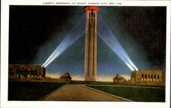 Liberty Memorial at Night Kansas City, MO Postcard Postcard