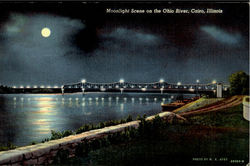 Moonlight Scene on the Ohio River Postcard