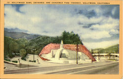 Hollywood Bowl entrance and Cahuenga pass freeway California Postcard Postcard