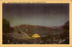 Night Scene, Hollywood Bowl Postcard