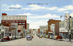 Merchants And Lincoln Way Massillon, OH Postcard Postcard