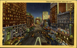 Times Square At Night New York City, NY Postcard Postcard