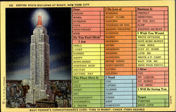 Empire State Building At Night Postcard