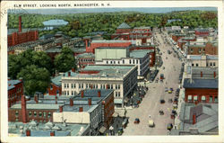 Elm Street ,Looking North Manchester, NH Postcard Postcard