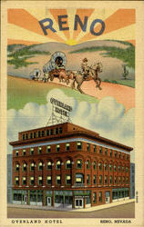 Overland Hotel Reno, NV Postcard Postcard