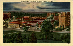 Country Clubplaza At Night Postcard