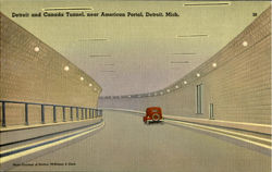 Detroil and Canada Tunnel, near American Portal Detroit, MI Postcard Postcard