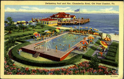 Swimming Pool and Pier, Chamberlin Hotel Postcard