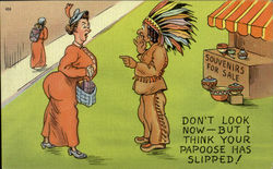 Don'T Look Now-But I Think Your Papoose Has Slipped! Postcard