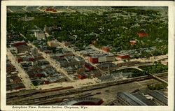 Aeroplane View, Bisiness Section Postcard