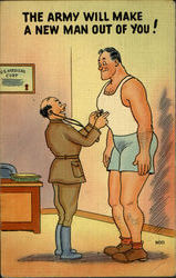 The Army Will Make A New Man Out Of You! Comic Postcard Postcard