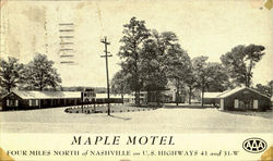 MAPLE MOTEL, FOUR MILES NORTH of NASHVILLE on U.S.HIGHWAYS 41 and 31-w Tennessee Postcard Postcard