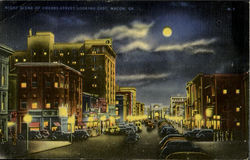 Night Scene Of Cherry-Street, Looking East,Macon,Ga.Service News Co Georgia Postcard Postcard